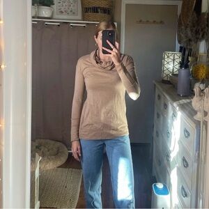 Merona tan mock neck sweater sweatshirt material very comfy